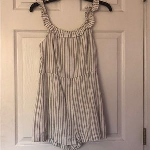 Black and white striped romper